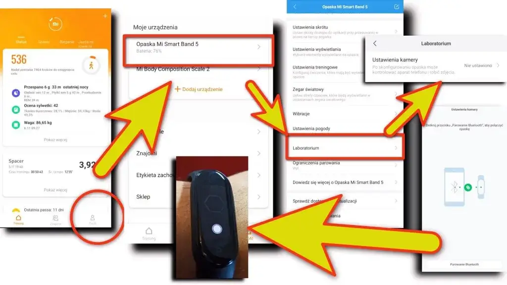 Zdjęcie Jak włączyć aparat w Mi Band 6 i zdalnie robić zdjęcia?
